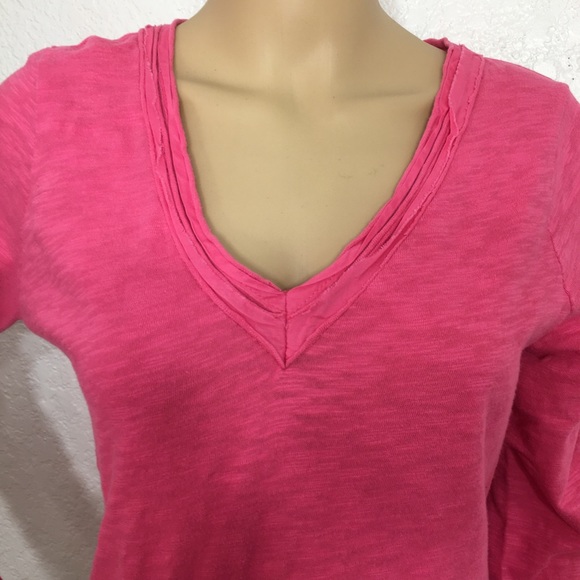 INC Pink Deep V Neck Long Sleeve T - Picture 2 of 8